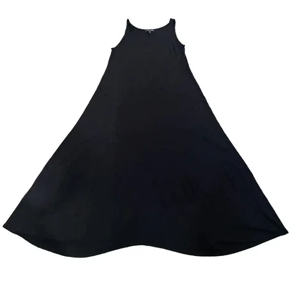 Eileen Fisher Classic Black Sleeveless Maxi Dress - Picture 2 of 9
